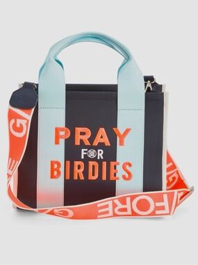 G/Fore Pray For Birdies Canvas Square Bag NAVY ORANGE Crossbody Tote Golf NEW